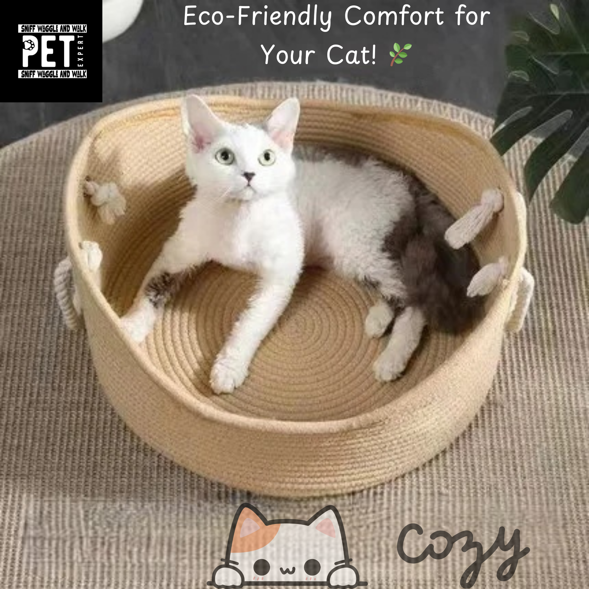 handcrafted ratten cat bed