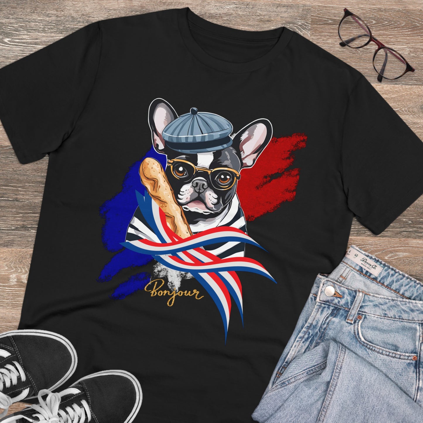 "FRENCH BULLDOG" eco black t-shirt