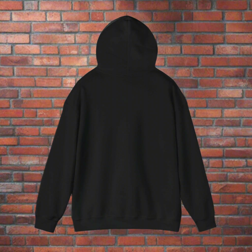 back view of dark blue golden retriver hoodie sweatshirt