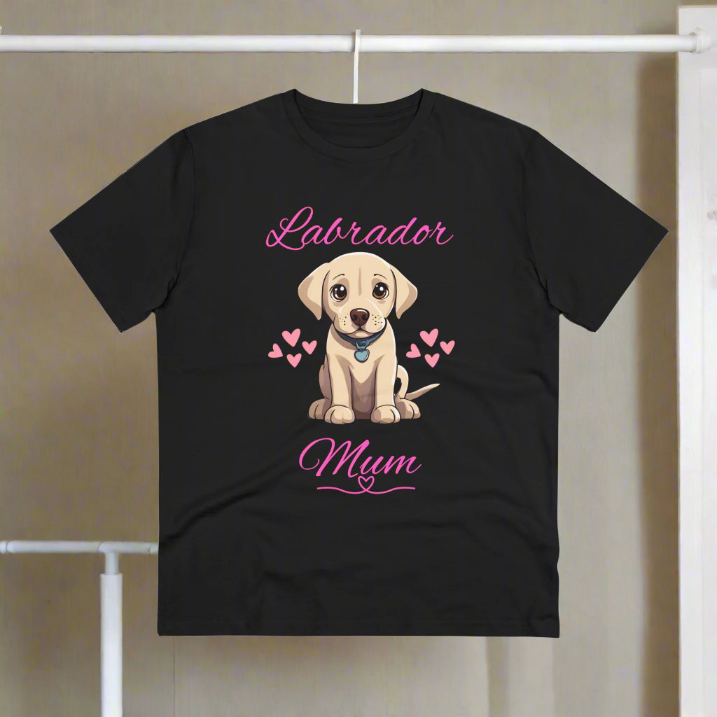 "LABRADOR MUM" Organic T-shirt - black Sniff Waggle And Walk