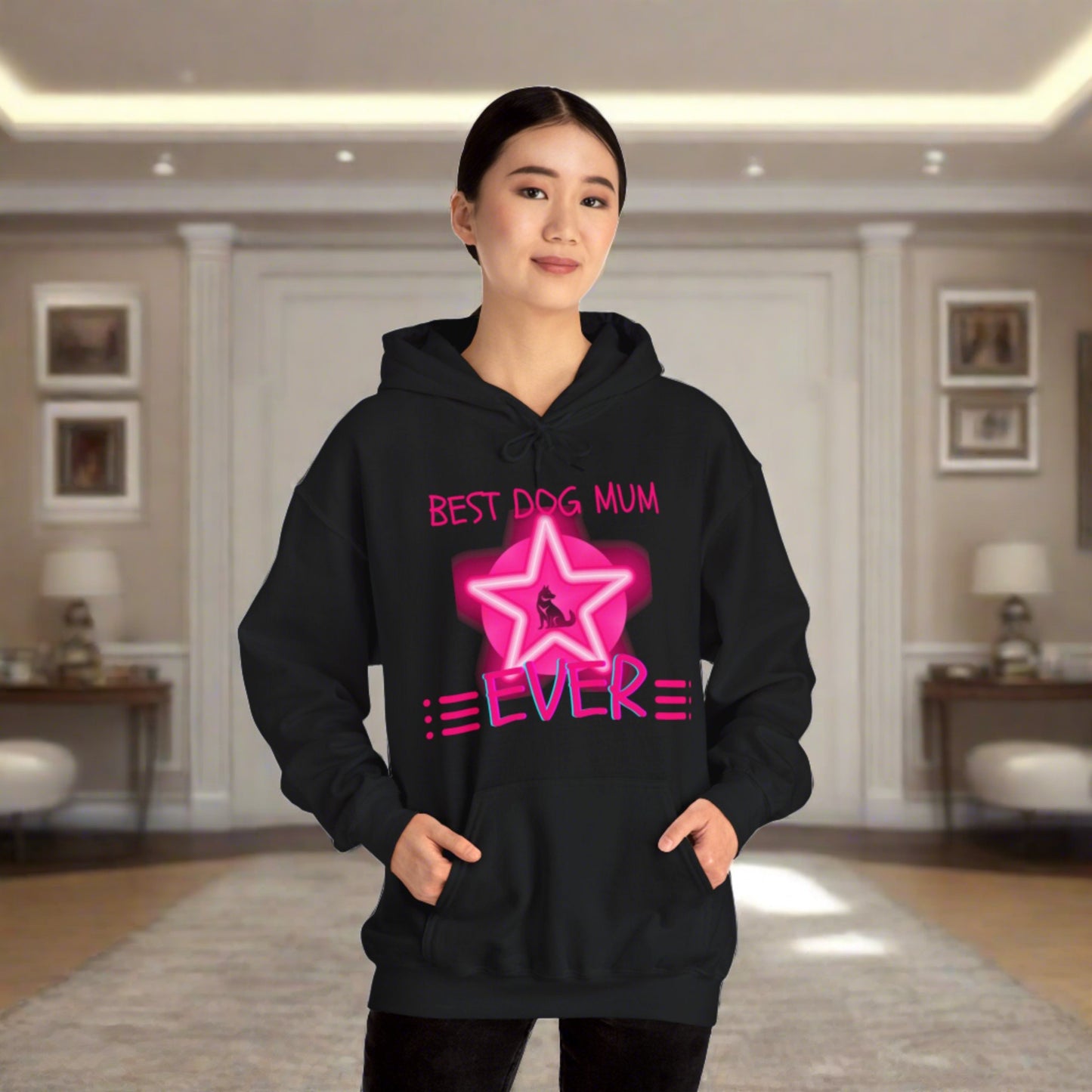 "Best Dog Mum Ever" Hooded Sweatshirt - Sniff Waggle And Walk funny dog clothes