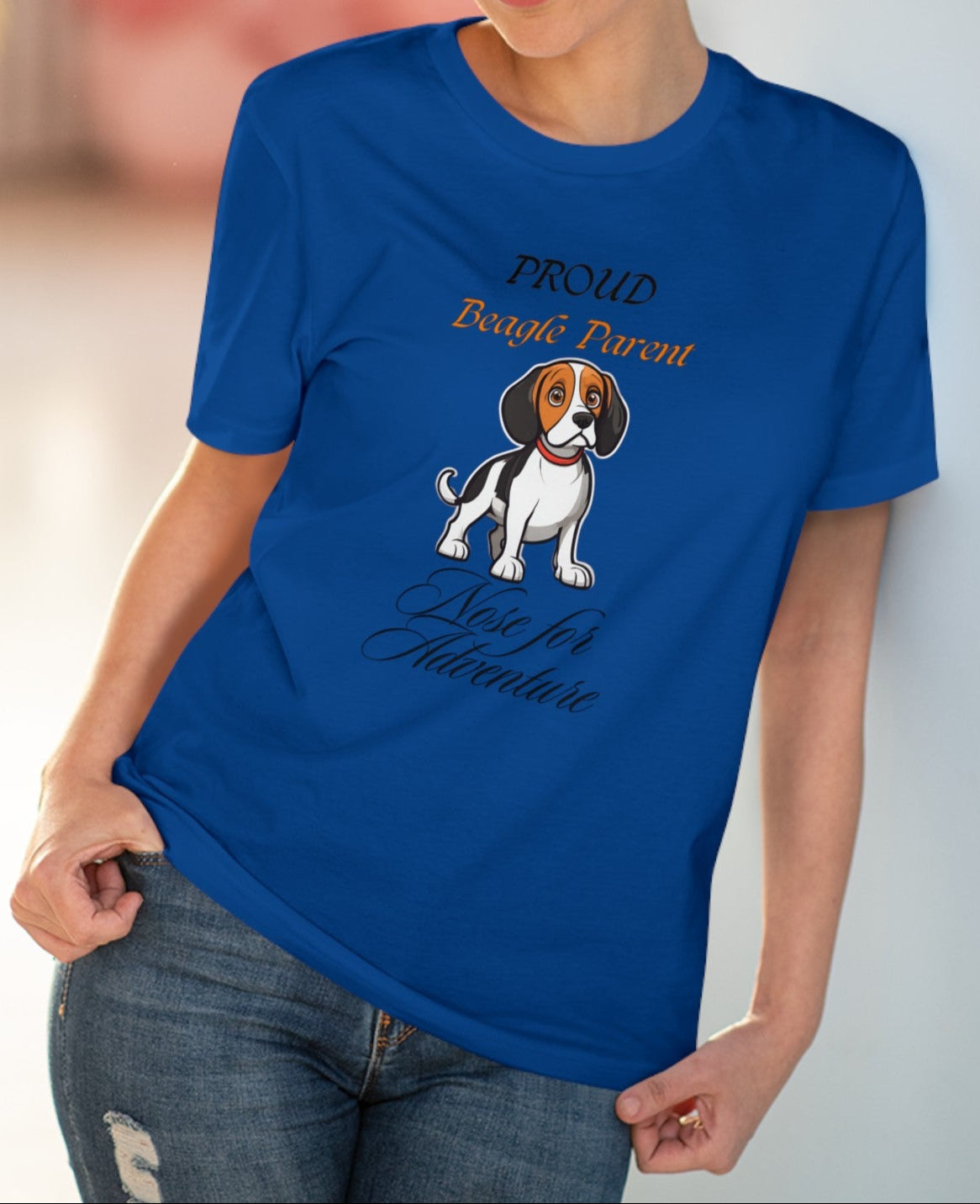 PROUD BEAGLE PARENT "nose for adventure" Organic T-shirt - Unisex - Sniff Waggle And Walk blue