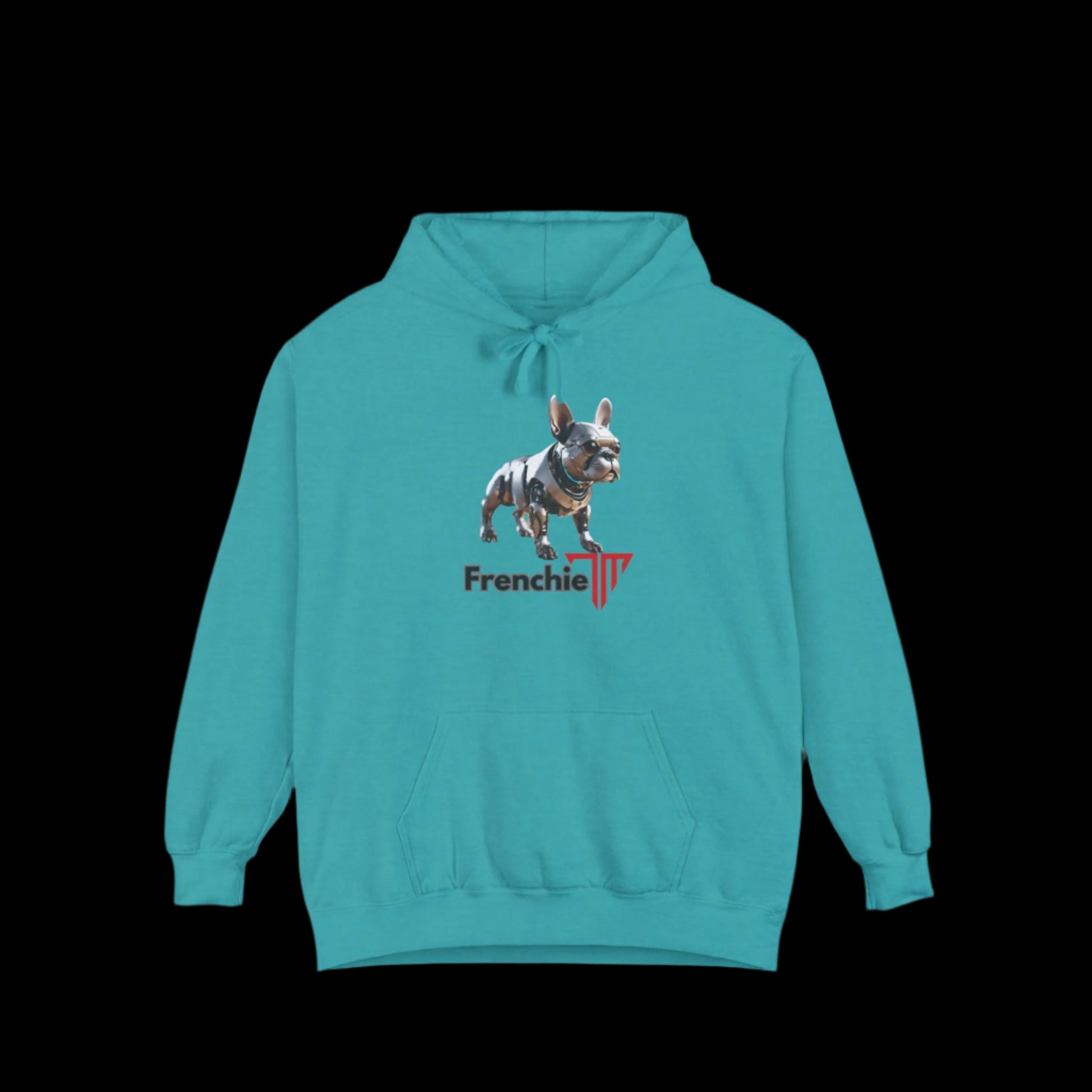 light blue french bulldog frenchie dog hoodie premium