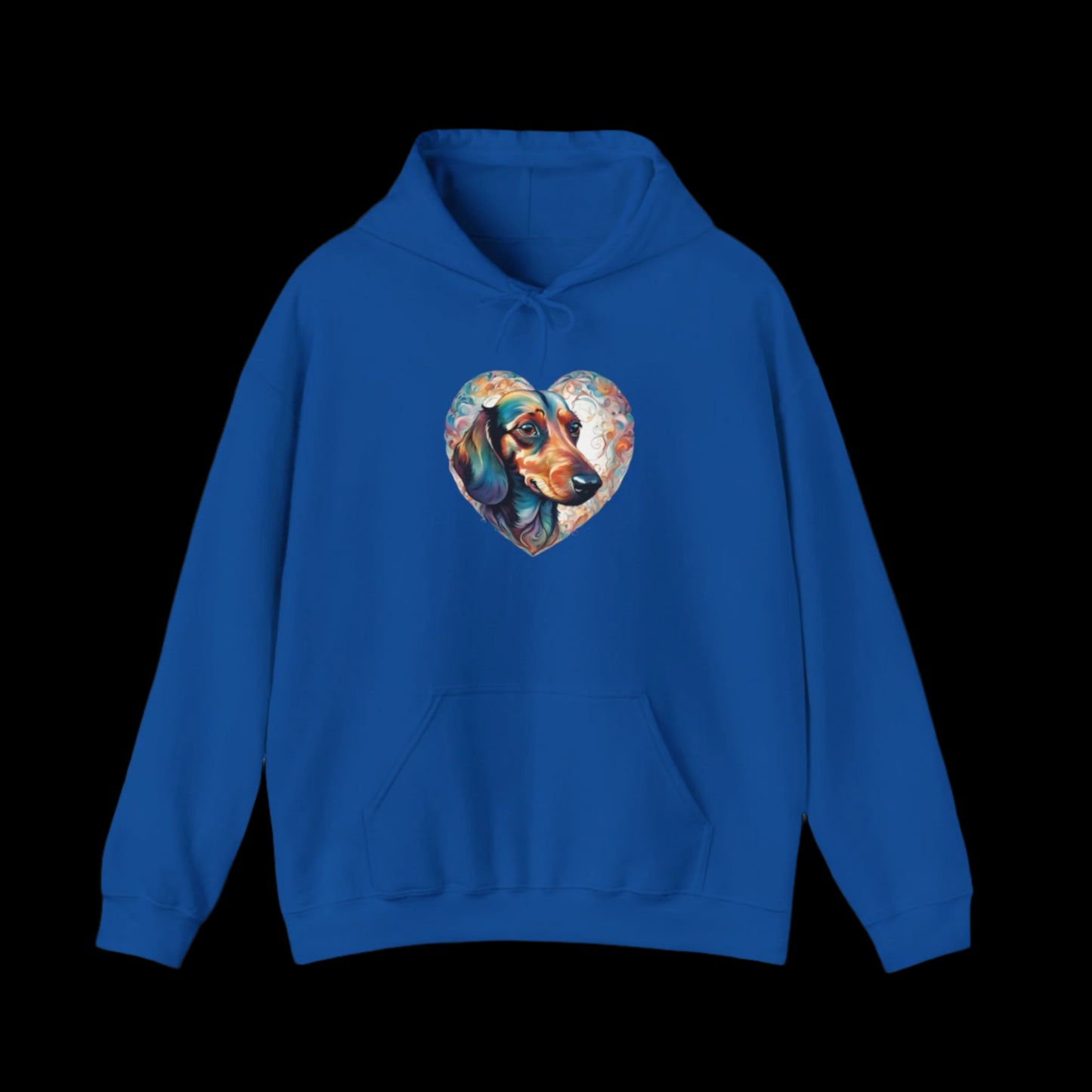blue dachshund heart hoodie premium sausage dog clothes