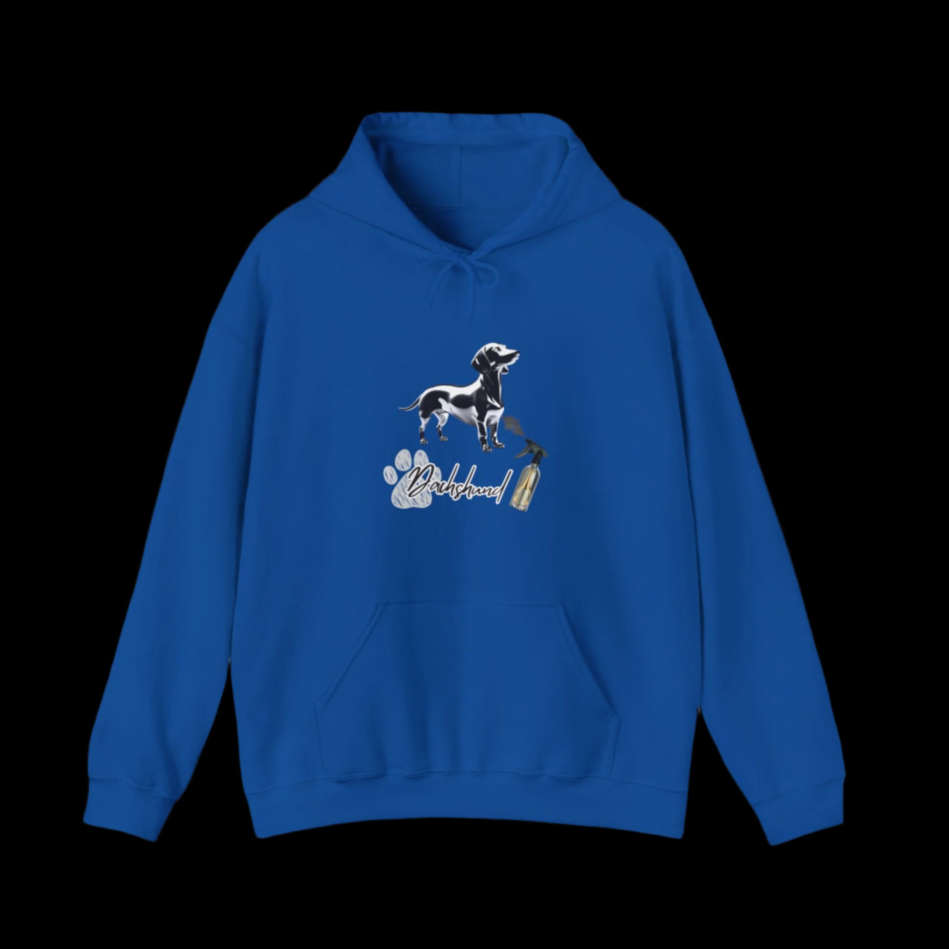 dachshund hoodie, dachshund art hoodie, dachshund lover gift, dog lover hoodie, streetwear hoodie, dachshund spray paint design, metal dachshund hoodie, artistic dachshund sweatshirt, dog mom hoodie, sausage dog hoodie sweatshirt premium blue