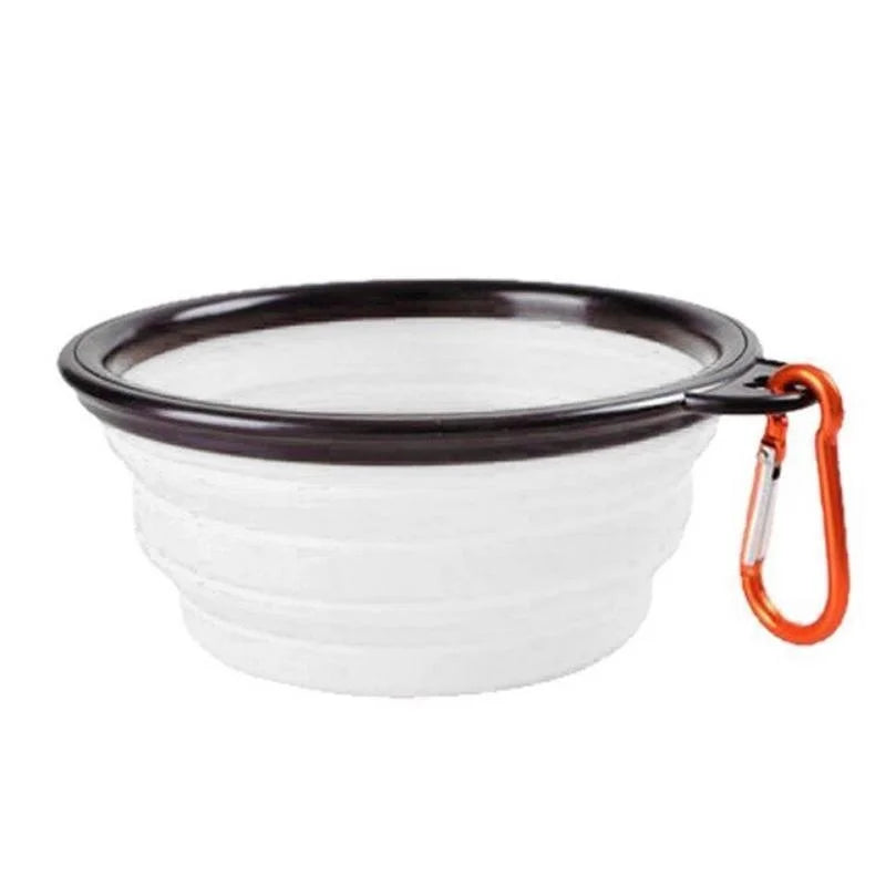 Portable Silicone folding Dog Bowl With Carabiner. - Sniff Waggle And Walk