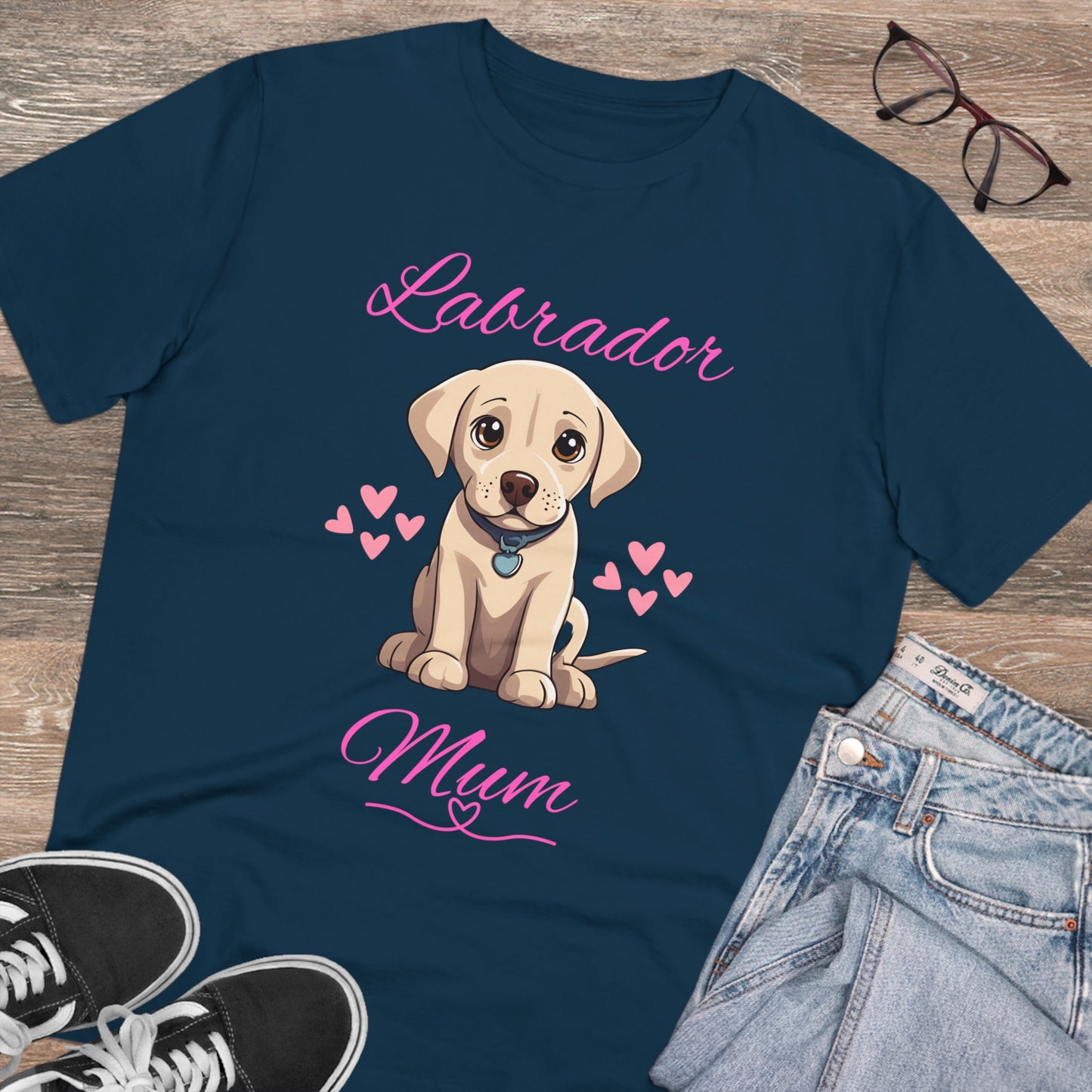 "LABRADOR MUM"blue labrador t-shirt