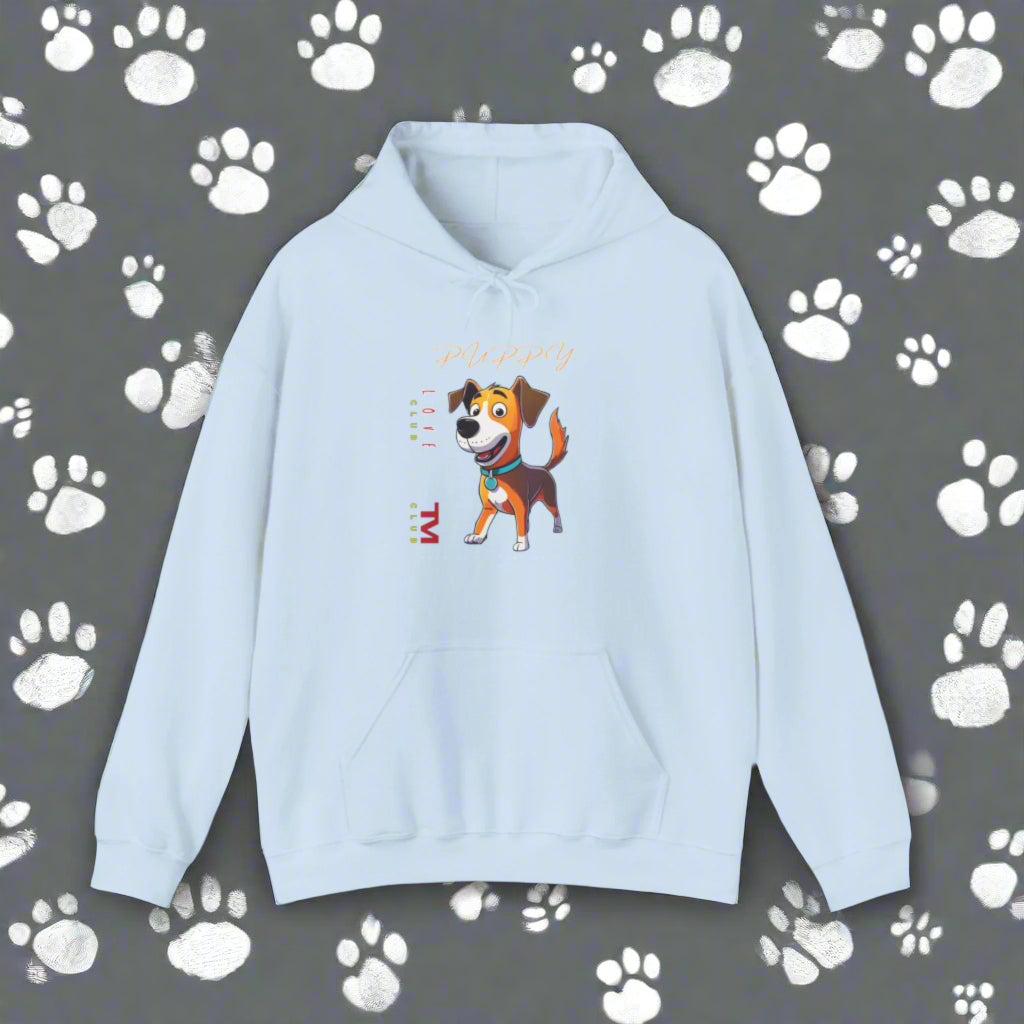 gray dog lover puppy design hoodie
