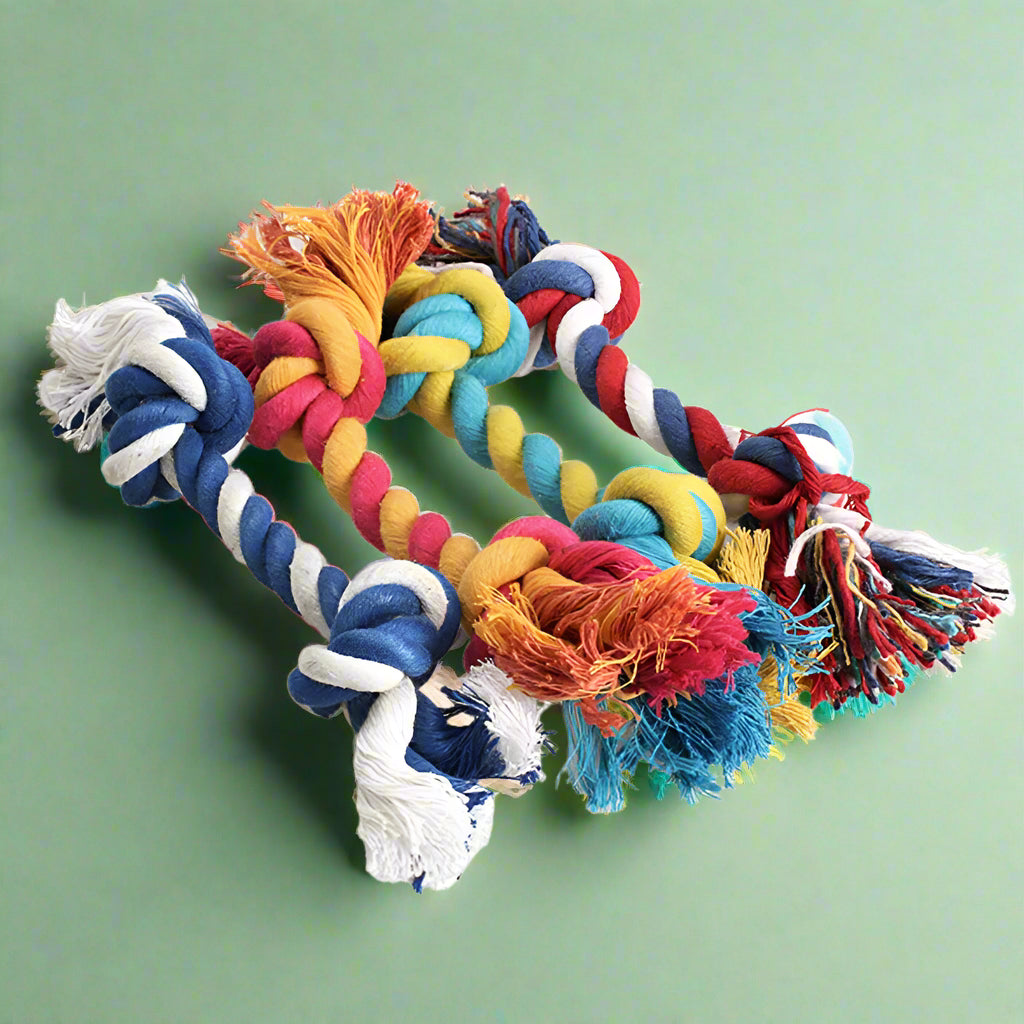 braided  Chew Toy Durable Braided Bone Rope 18CM. - Sniff Waggle And Walk