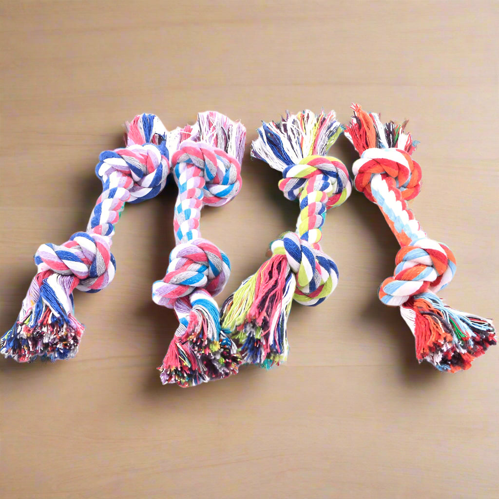 dog Chew Toy Durable Braided Bone Rope 18CM. - Sniff Waggle And Walk