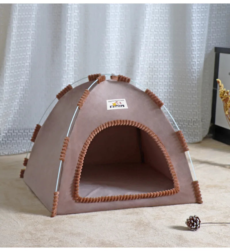 comfy cat bed pet bed cat tent brown