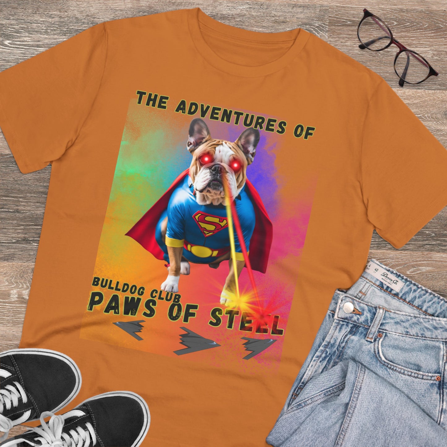 "BULLDOG CLUB bulldog ower colourful tshirt