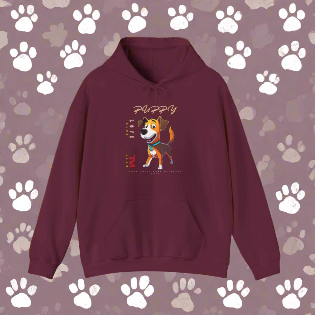 burgudy red puppy love tshirt