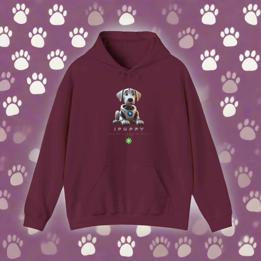 burgundy red dog hoodie ipuppy robot dog hoodie