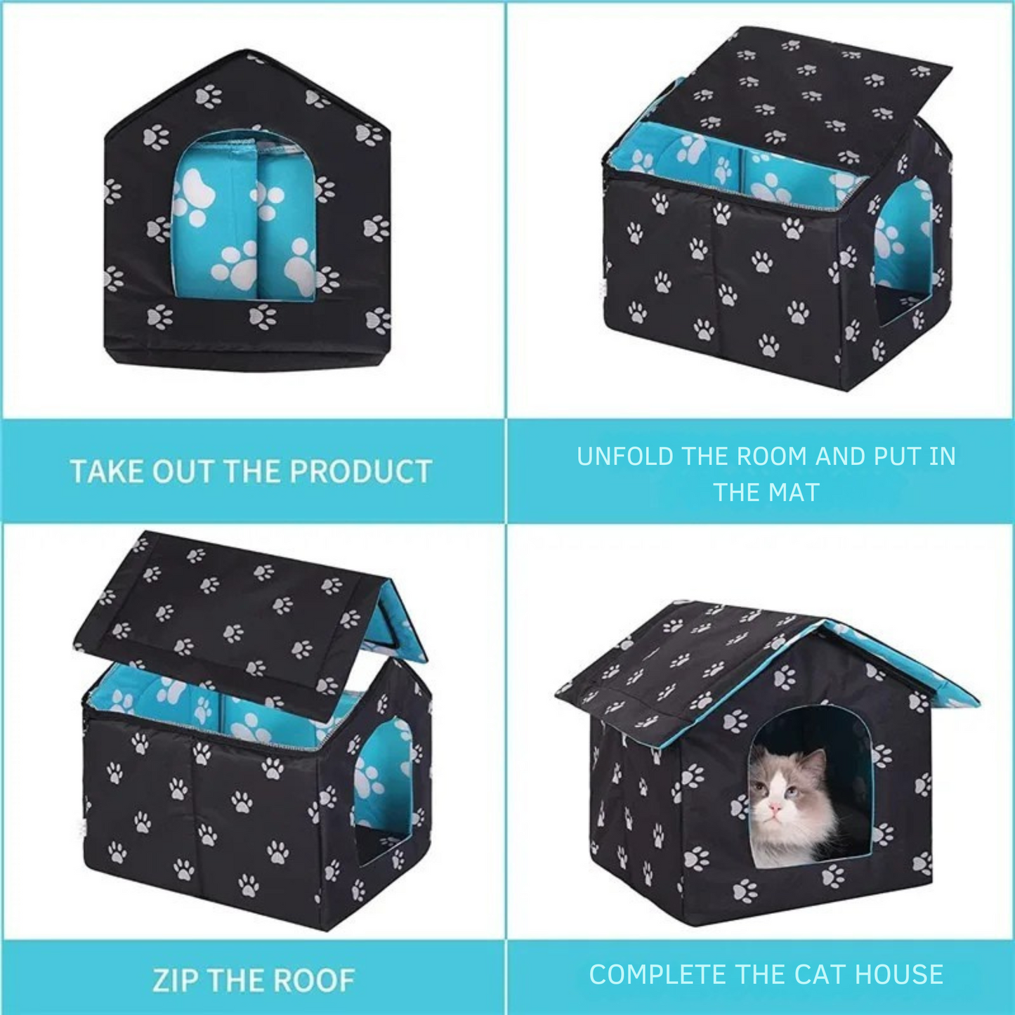 Waterproof Outdoor Cat & Dog House – Keep Your Pet Safe, Dry, and Cozy!