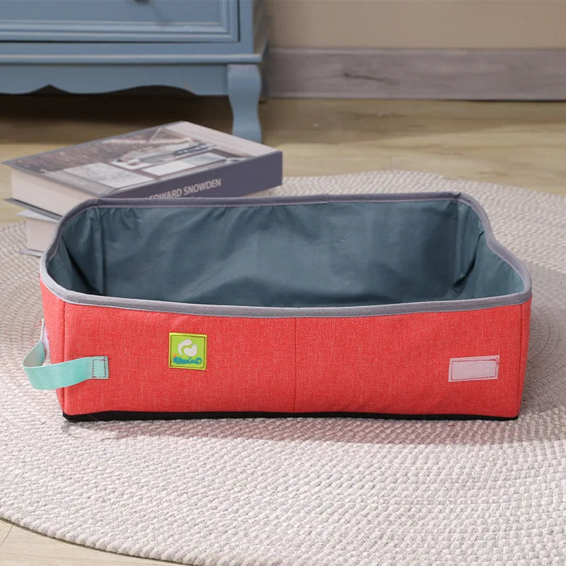 red portable cat litter box Portable toilet. - Sniff Waggle And Walk