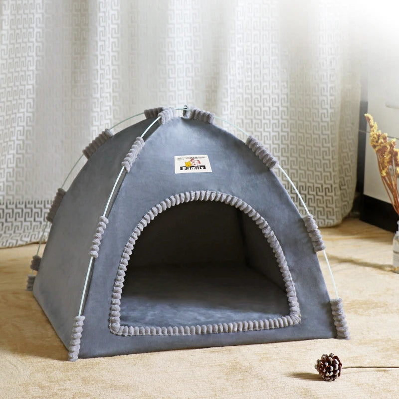 cat tent bed blue colour