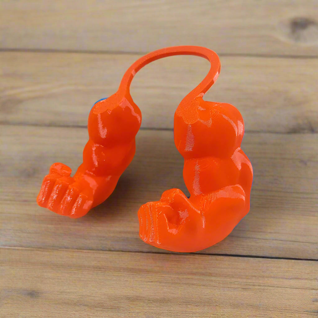 Orange cat toy muscles-