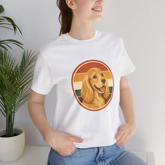 Cocker Spaniel Sunset T-Shirt in White — SniffWaggleNWalk™