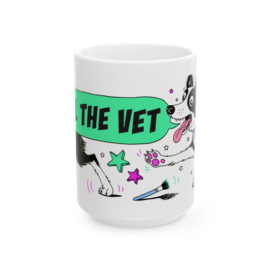 Border Collie ceramic coffee mug, 11oz and 15oz comic pop dog lover gift - view 2