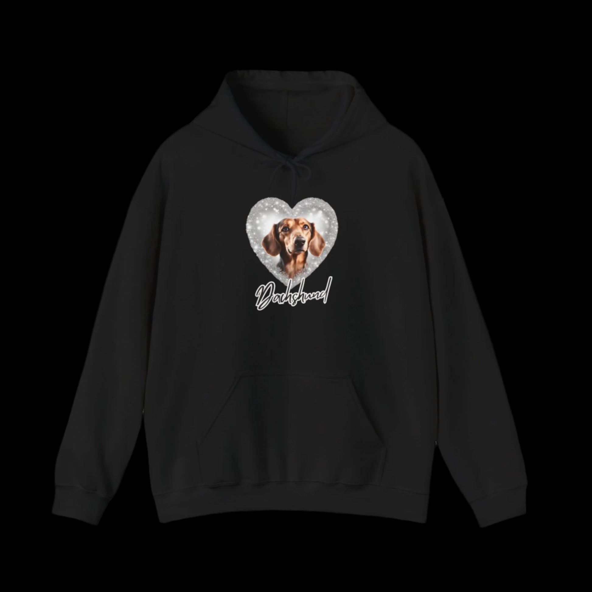 dachshund clothing dog hoodie premium sweatshirt black front