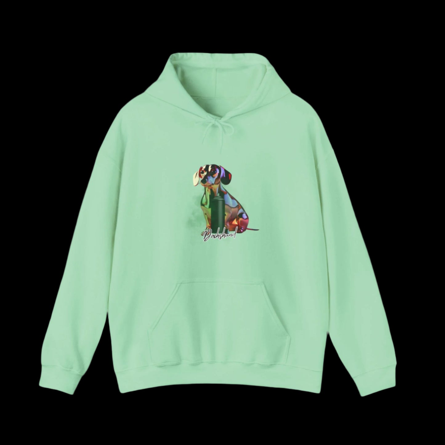 dachshund hoodie, dachshund lover gift, dog lover hoodie, cozy dog hoodie light green