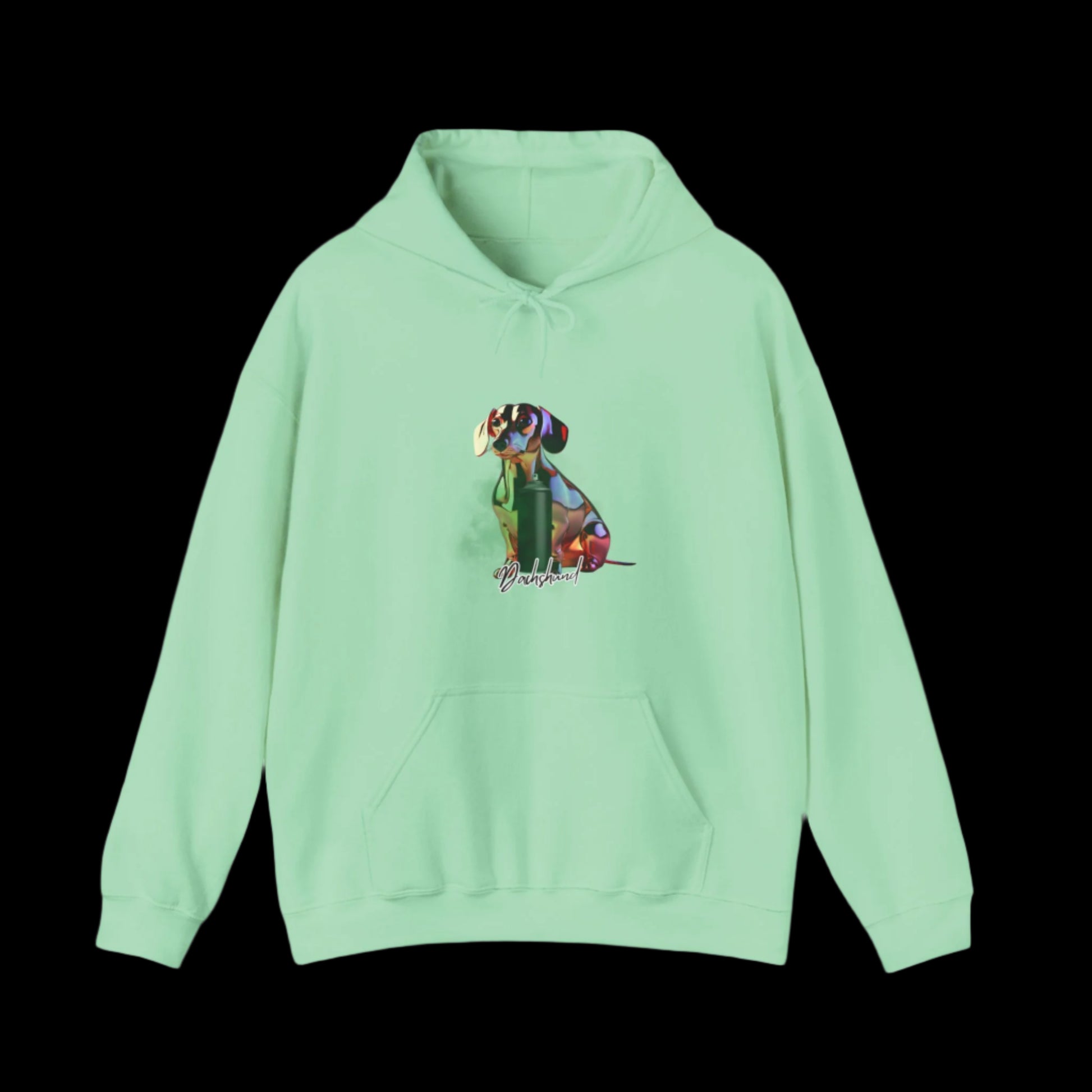 dachshund hoodie, dachshund lover gift, dog lover hoodie, cozy dog hoodie light green