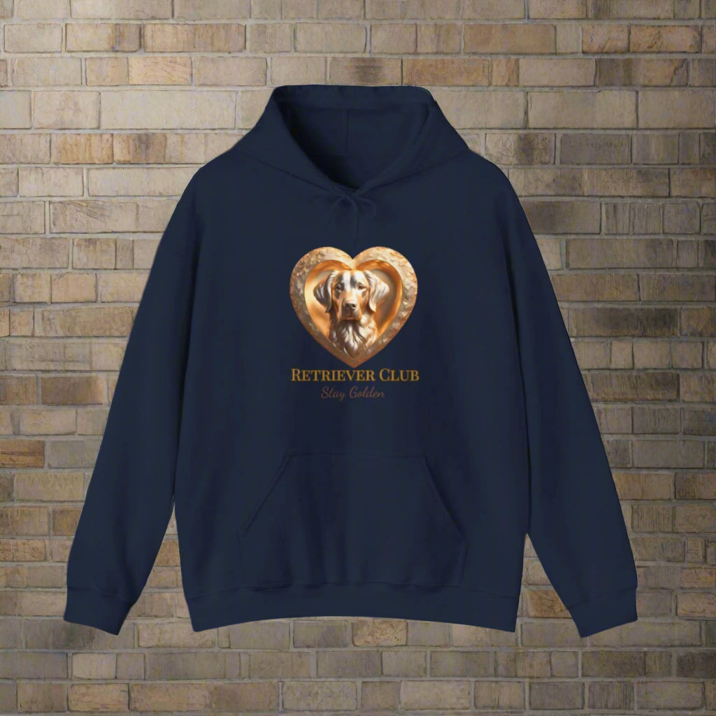 dark blue golden retriver hoodie sweatshirt