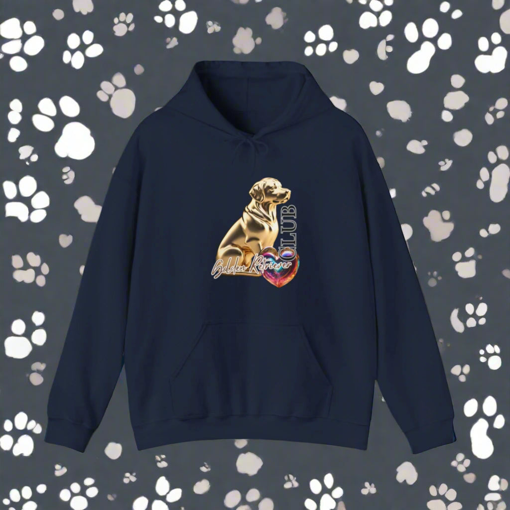 dark blue purple folded black golden retriever dog hoodie