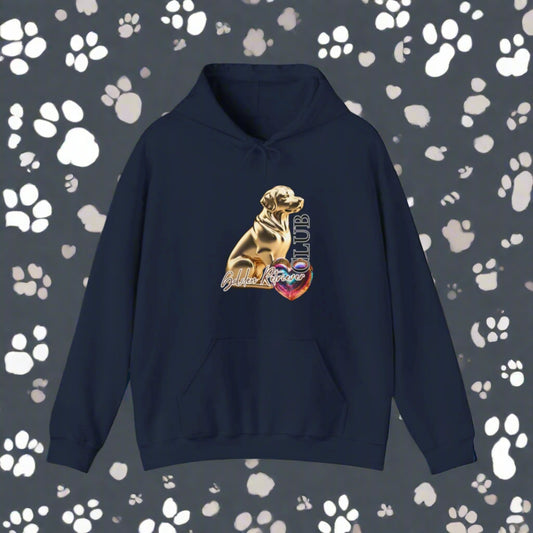 dark blue purple folded black golden retriever dog hoodie