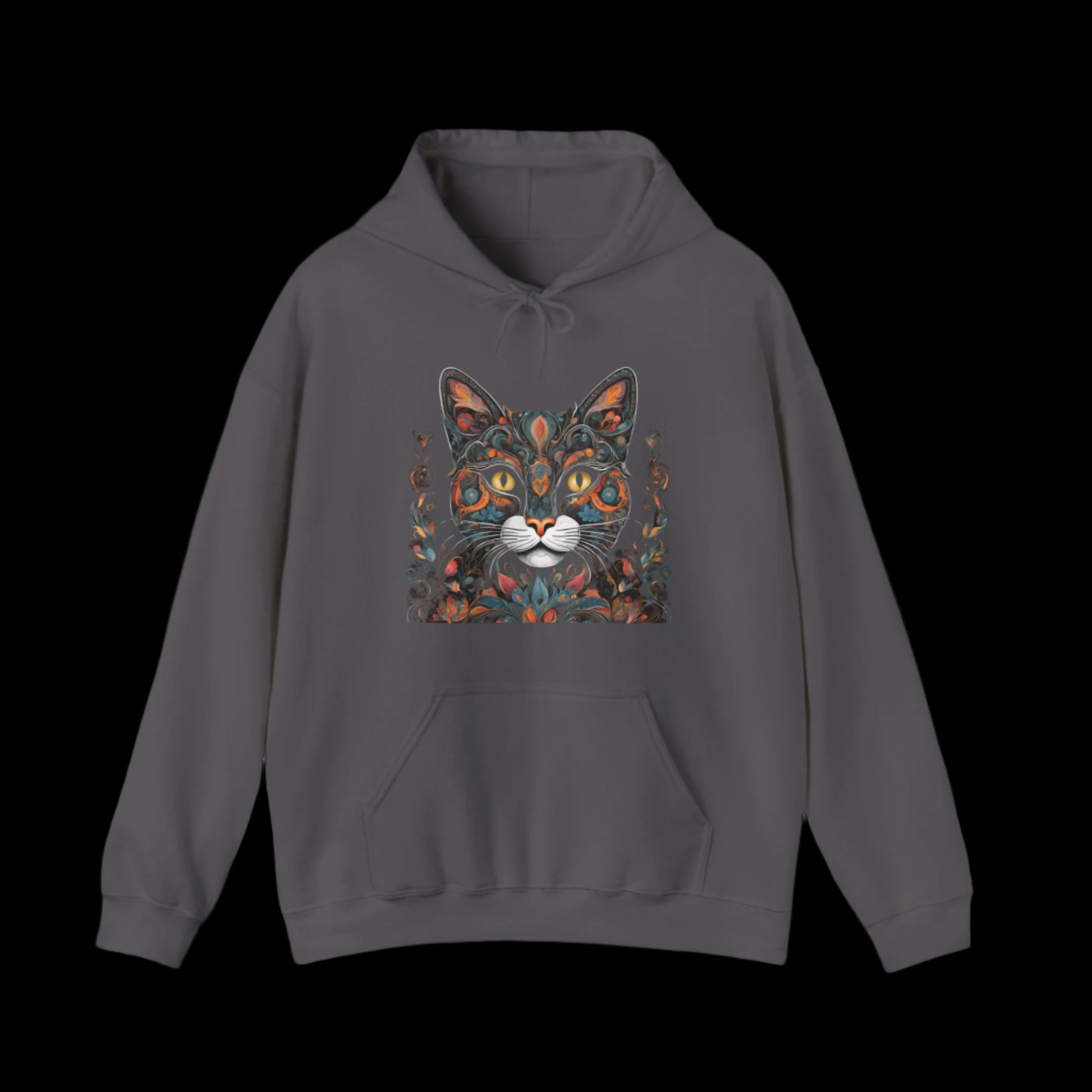 dark gray cat hoodie cat lovers clothes pussy clothes
