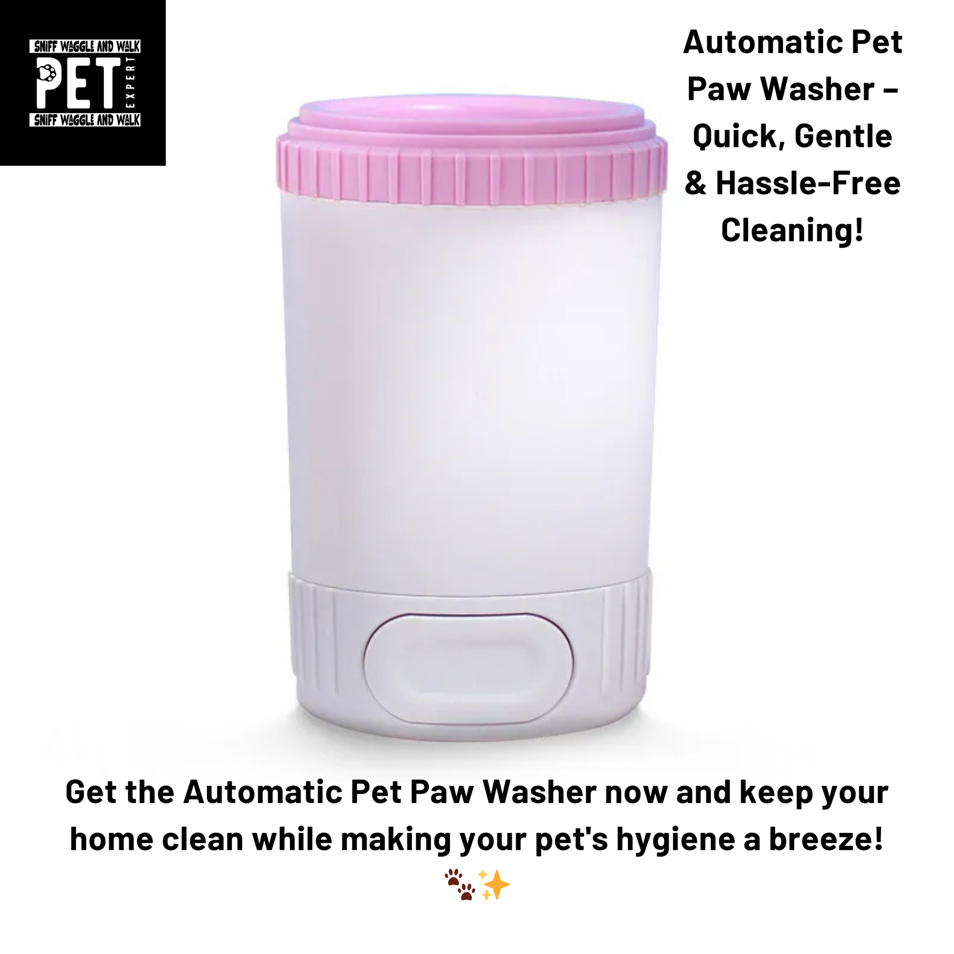automatic dog paw cleaner pink