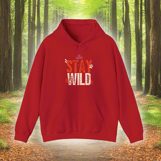 Unisex Heavy Blend™ Stay Wild Hooded Sweatshirt - Sniff Waggle And Walk red