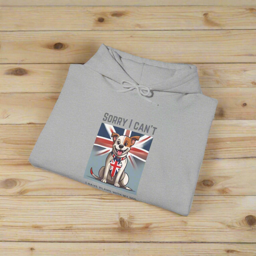 gray dog lover gift "sorry I cant I have plans with the dog" Hooded Sweatshirt - Sniff Waggle And Walk