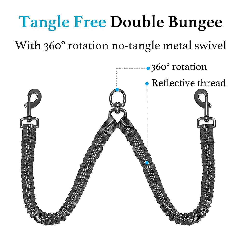 double Dual Dog Leash - Sniff Waggle And Walk