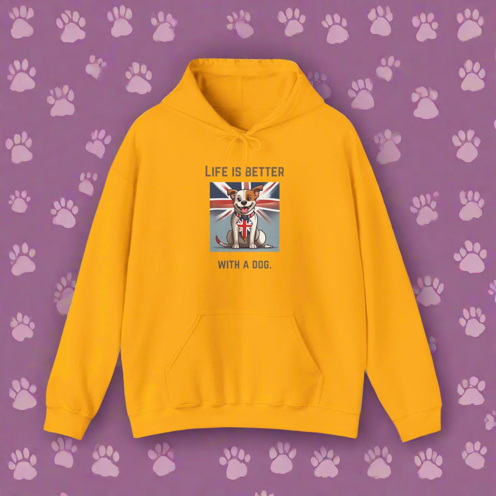 dog lover gift"Life is better with a dog." Hooded Sweatshirt - Sniff Waggle And Walk