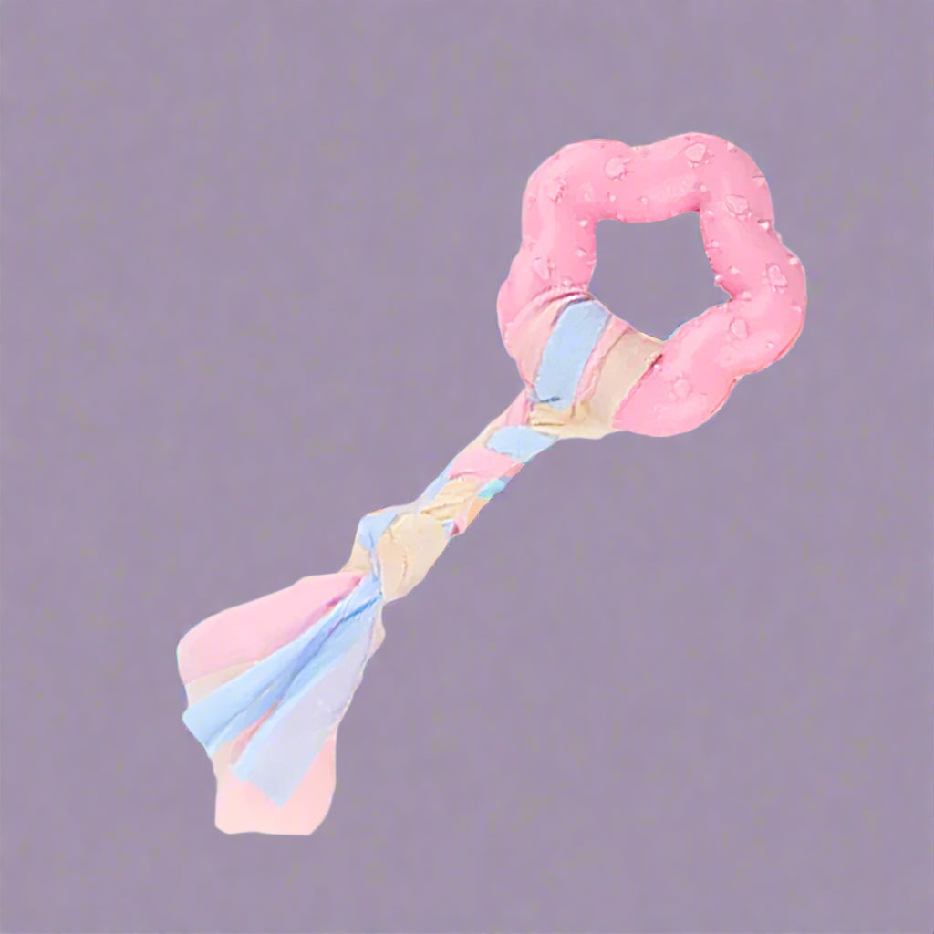 moler cleaning Dog Chew Toy: Pink Rubber Durable Molars Training Toys. - Sniff Waggle And Walk