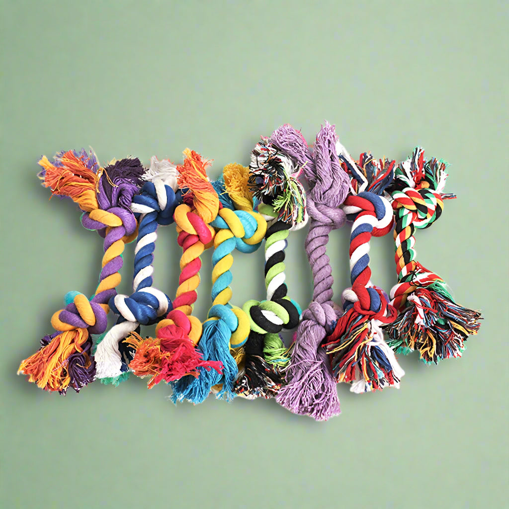 dog toy Chew Toy Durable Braided Bone Rope 18CM. - Sniff Waggle And Walk