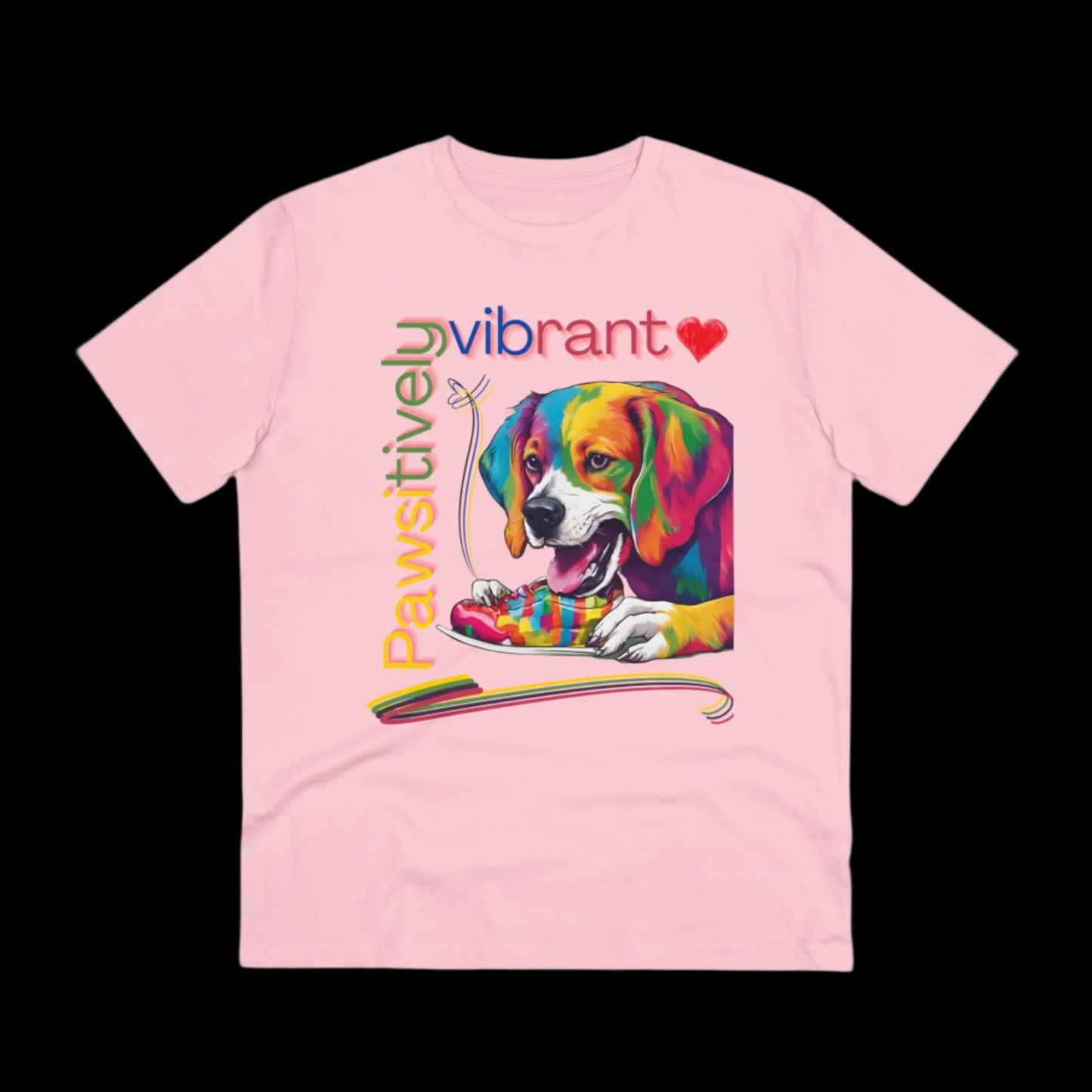 PAWSITIVELY VIBRANT Organic T-shirt - Unisex - Sniff Waggle And Walk pink
