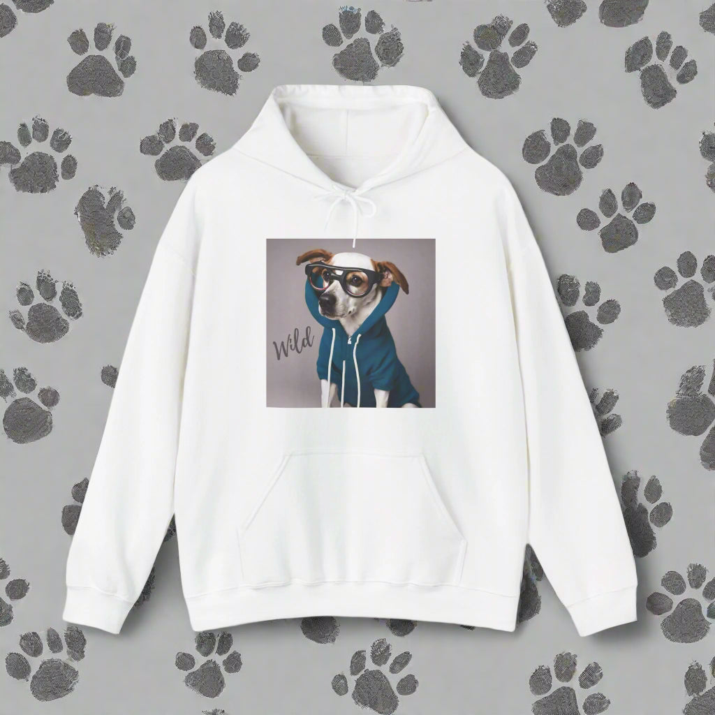 wild hooded dog alking hoodie