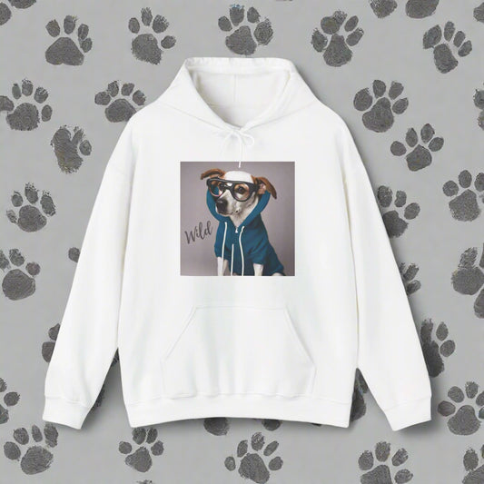 wild hooded dog alking hoodie