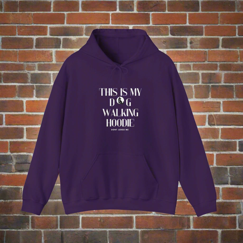 Unisex "This is my dog walking hoodie 2" Hooded Sweatshirt - Sniff Waggle And Walk purple