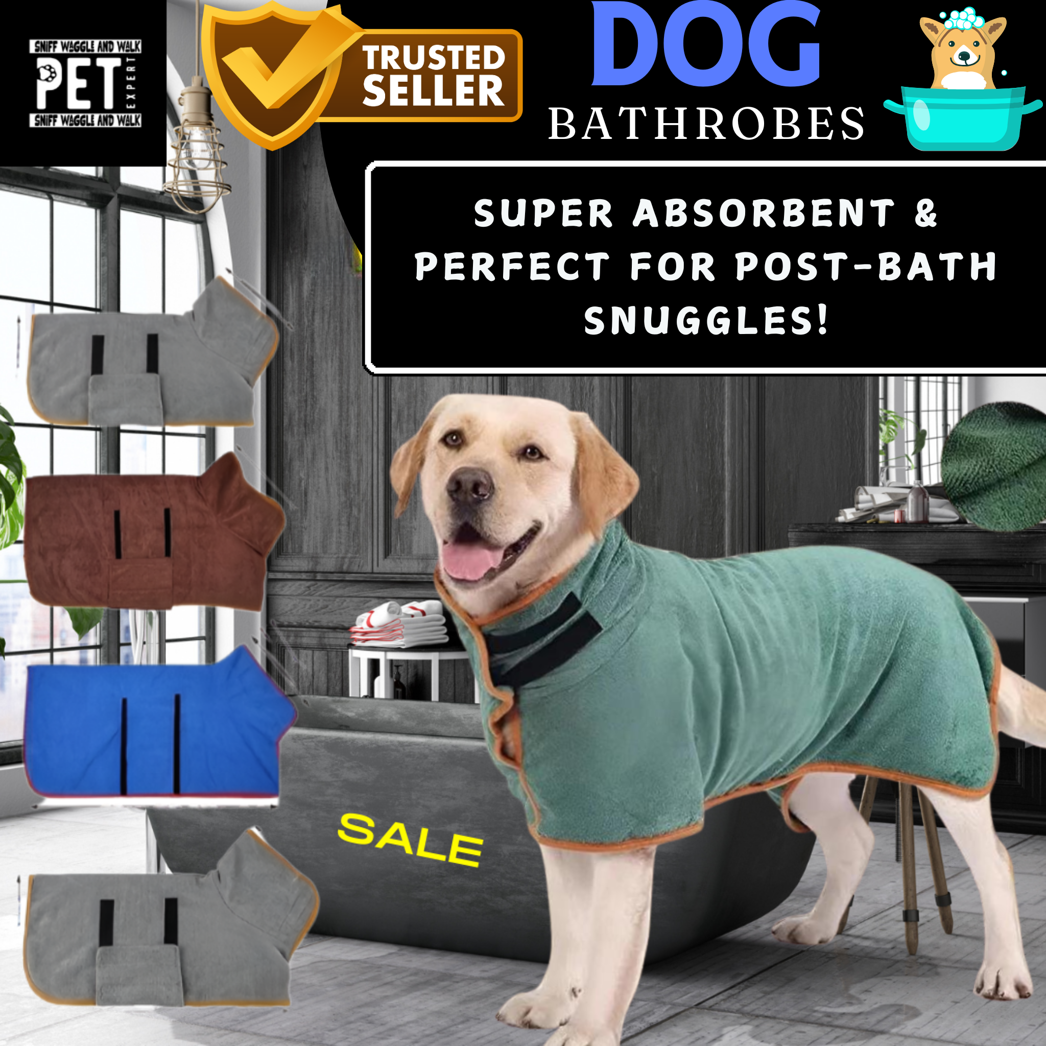quality dog bathrobe
