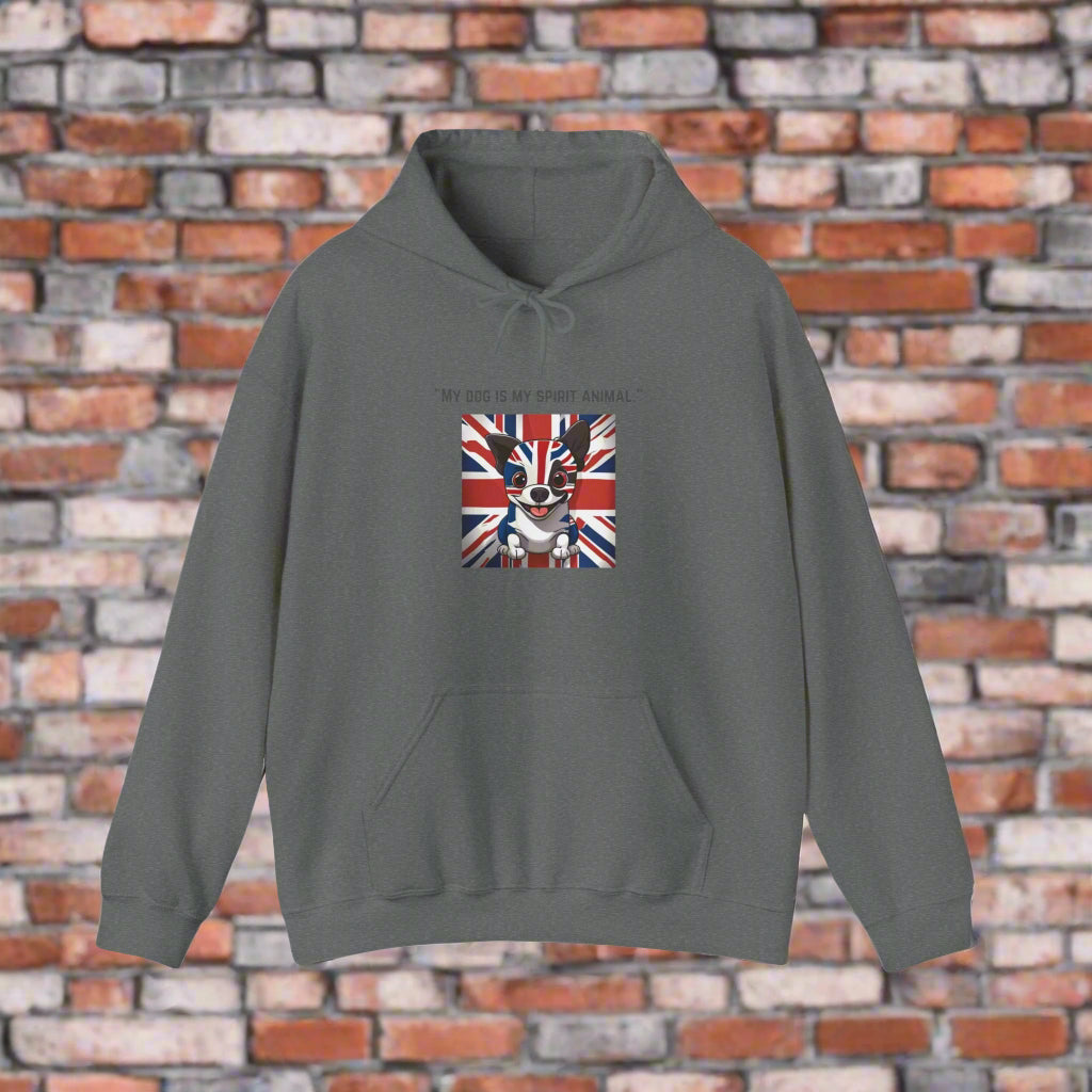 Unisex Blend "My dog is my spirit animal."β’ Hooded Sweatshirt - Sniff Waggle And Walk gry