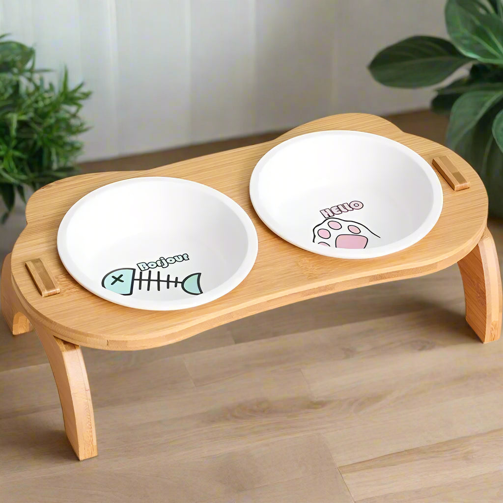 duo pet feeder elevated dog bowl set