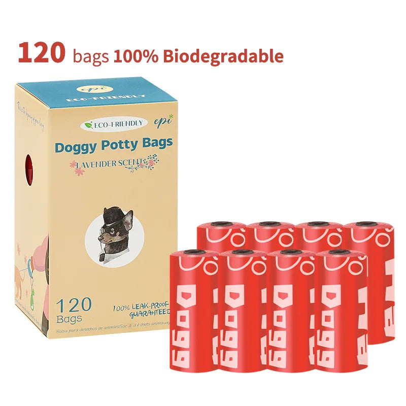 120 poo bags 120 red Biodegradable Poop Bags. - Sniff Waggle And Walk