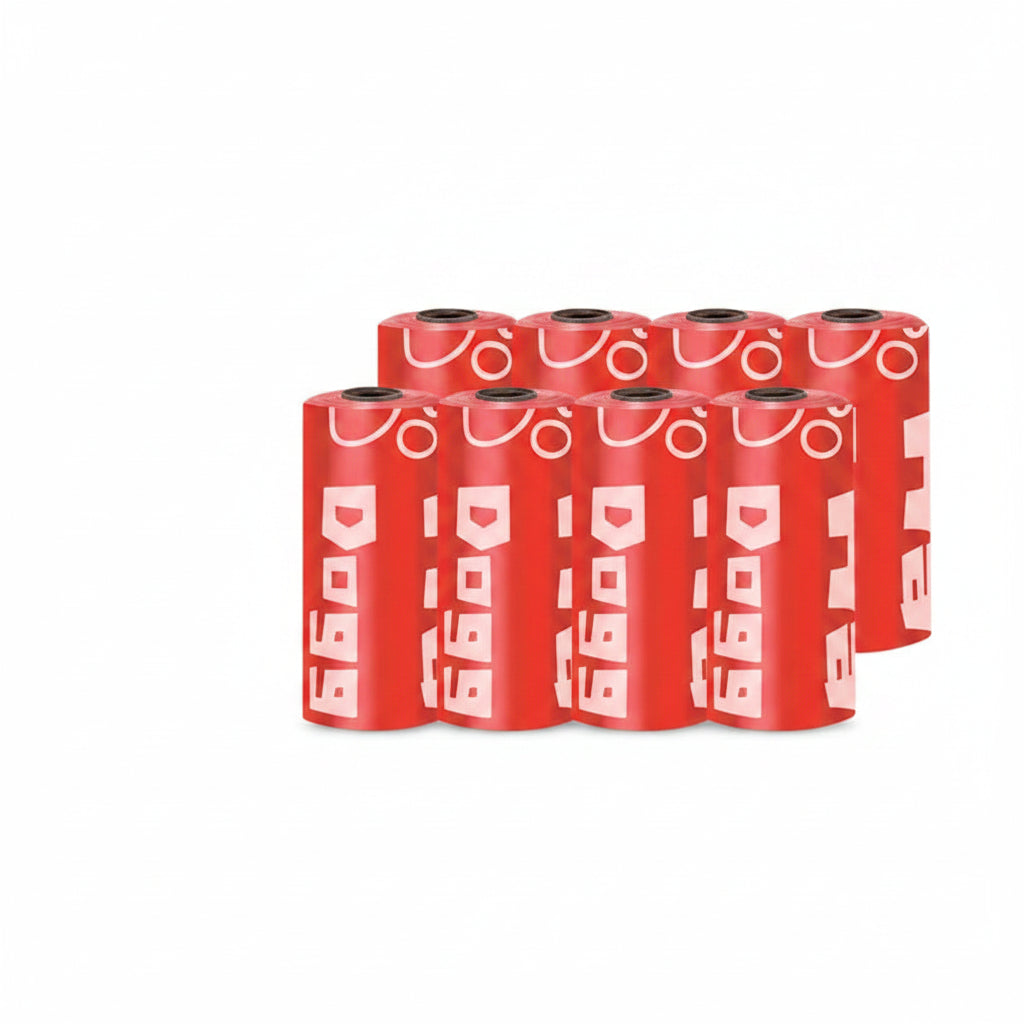 120 poo bags 120 red Biodegradable Poop Bags. - Sniff Waggle And Walk
