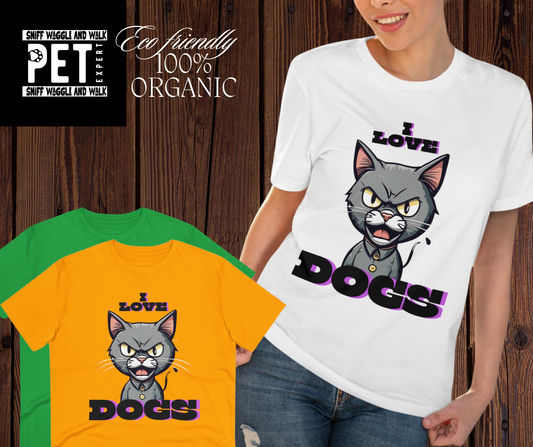 I LOVE DOGS Organic ECO Friendly soft T-shirt - Unisex