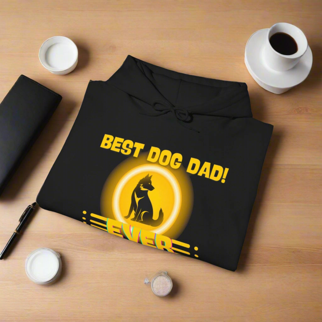 SniffwaggleNwalk™ "Best dog dad ever" Hooded Sweatshirt - Sniff Waggle And Walk dog owner gift funny