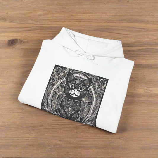 folded hoodie cat lovers hoodie pussy clothes white